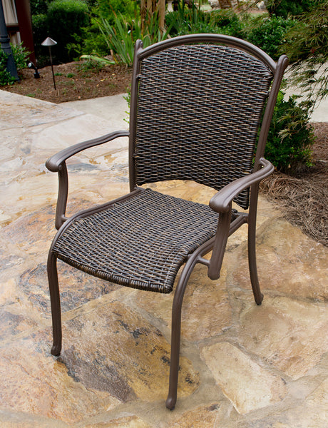 Marquesas 5 Piece All Weather Wicker and Stone Dining Collection - Tortuga Outdoor