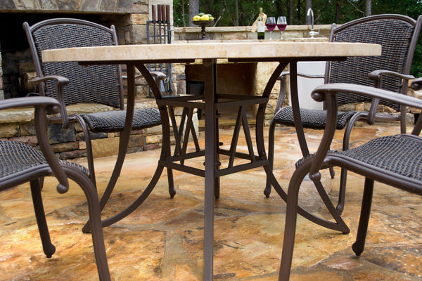 Marquesas 5 Piece All Weather Wicker and Stone Dining Collection - Tortuga Outdoor