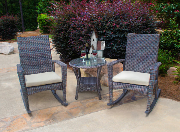 Bayview All Weather Wicker Rocking Chair Set