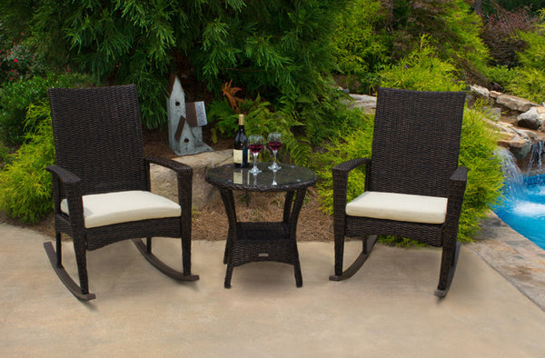 Bayview All Weather Wicker Rocking Chair Set - Tortuga Outdoor