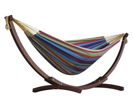 Double Cotton Hammock with Solid Pine Stand