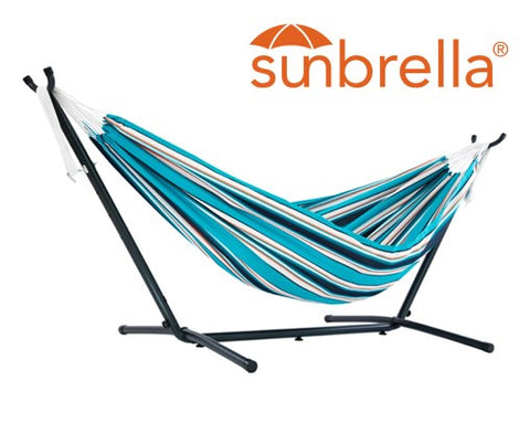 Combo - Sunbrella Hammock with Space Saving Steel Stand (9ft) - VIVERE
