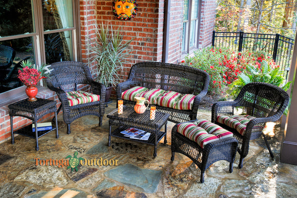 The Portside 6 Piece All Weather Wicker Seating Set - Tortuga Outdoor
