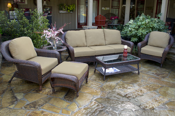 The Lexington 6-Piece All Weather Wicker Deep Seating Sofa Set - Tortuga Outdoor