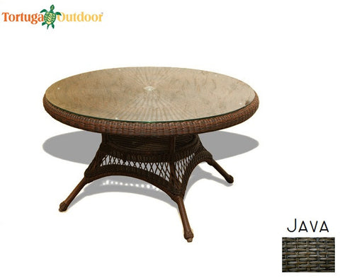 The Lexington 42" All Weather Wicker Conversation Table - Tortuga Outdoor