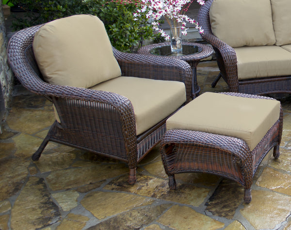 The Lexington All Weather Wicker Club Chair & Ottoman Bundle - Tortuga Outdoor