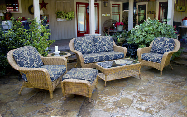 The Lexington 6-Piece All Weather Wicker Deep Seating Loveseat Set - Tortuga Outdoor