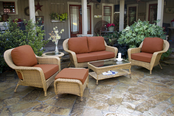 The Lexington 6-Piece All Weather Wicker Deep Seating Loveseat Set - Tortuga Outdoor