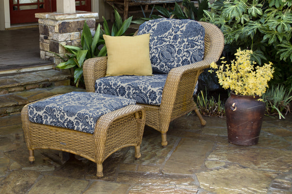 The Lexington All Weather Wicker Club Chair & Ottoman Bundle - Tortuga Outdoor