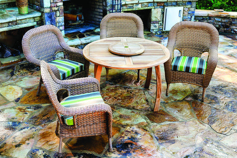 Sea Pines 5-Piece Dining Set with Jakarta Teak Dining Table - Tortuga Outdoor