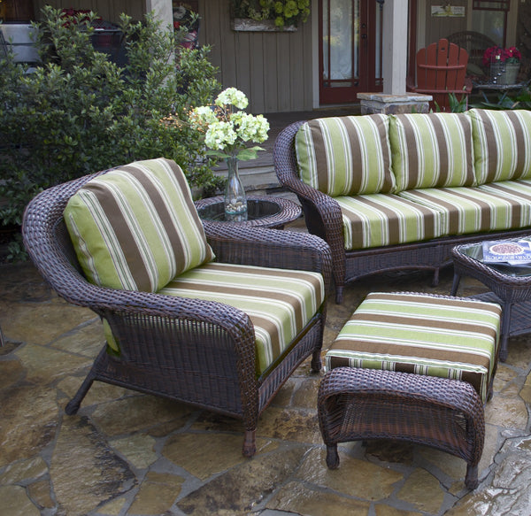 Sea Pines All Weather Wicker Club Chair & Ottoman Bundle - Tortuga Outdoor