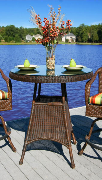 The Lexington All Weather Wicker Bar Table - Tortuga Outdoor