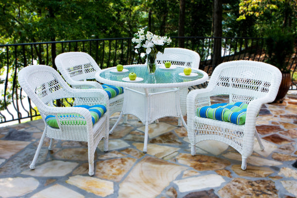The Portside 5 Piece All Weather Wicker Dining Set  - Tortuga Outdoor