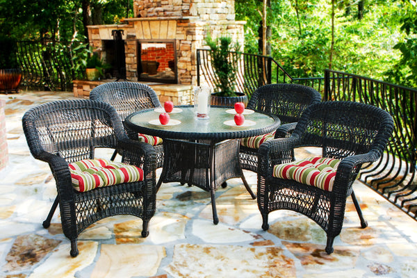 The Portside 5 Piece All Weather Wicker Dining Set  - Tortuga Outdoor