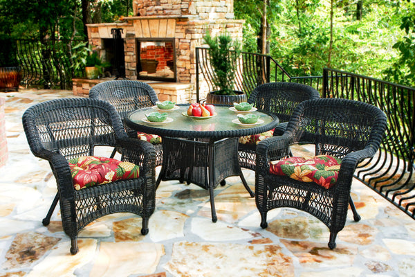 The Portside 5 Piece All Weather Wicker Dining Set  - Tortuga Outdoor