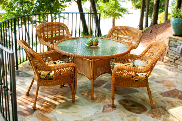 The Portside 5 Piece All Weather Wicker Dining Set  - Tortuga Outdoor