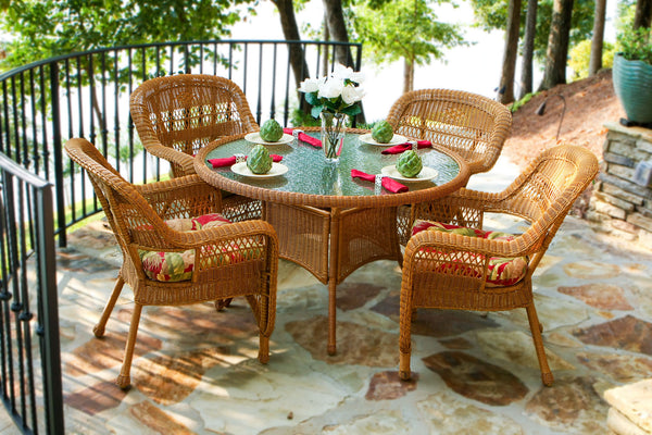 The Portside 5 Piece All Weather Wicker Dining Set  - Tortuga Outdoor