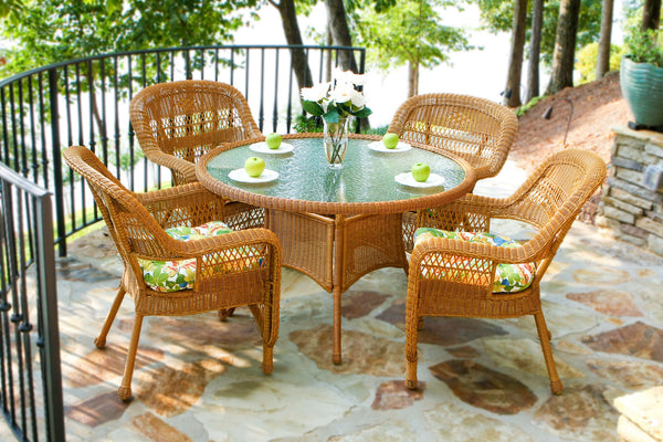 The Portside 5 Piece All Weather Wicker Dining Set  - Tortuga Outdoor