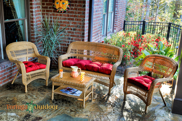 The Portside 4 Piece All Weather Wicker Seating Set - Tortuga Outdoor