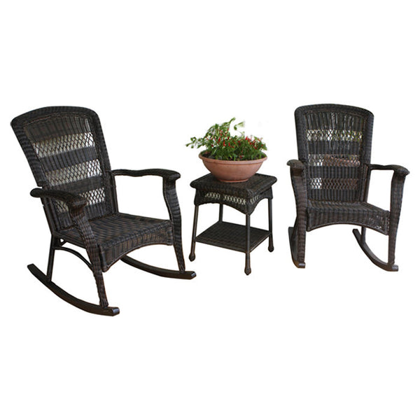 The Portside Plantation All Weather Wicker Rocking Chair Set - Tortuga Outdoor