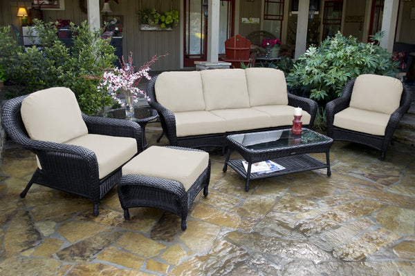 Sea Pines 6-Piece All Weather Wicker Deep Seating Sofa Set - Tortuga Outdoor