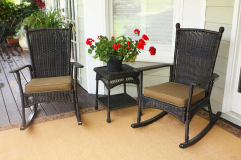 The Portside Classic All Weather Wicker Rocking Chair Set - Tortuga Outdoor