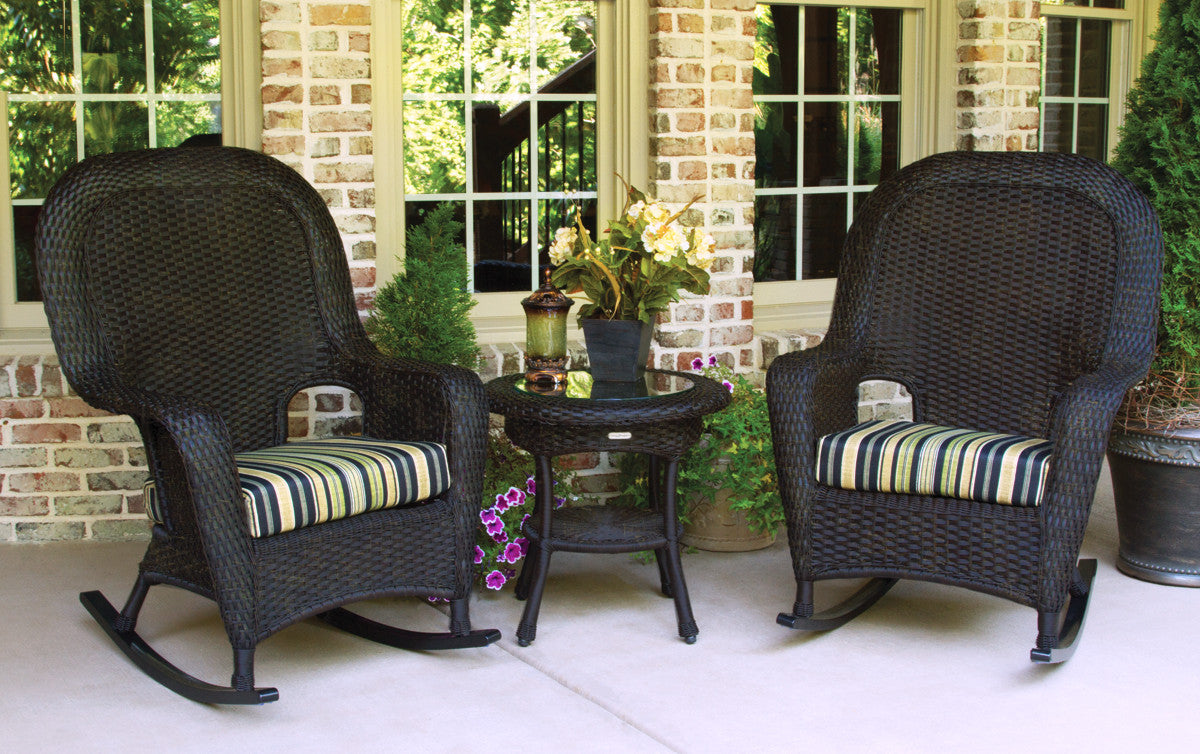 Sea Pines All Weather Wicker Rocking Chair Set Tortuga Outdoor