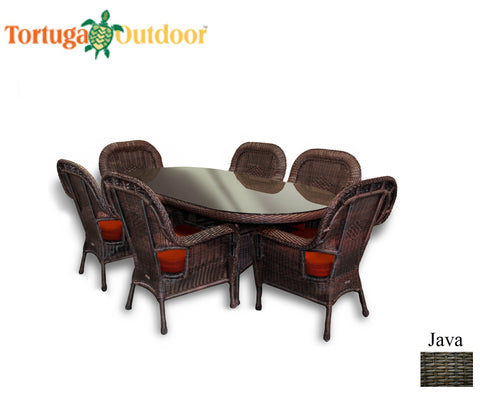 The Lexington 7 Piece All Weather Wicker Dining Set - Tortuga Outdoor