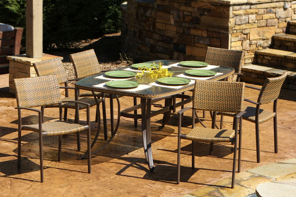 The Maracay All Weather Wicker 7 Piece Dining Set - Tortuga Outdoor