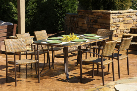The Maracay All Weather Wicker 7 Piece Dining Set - Tortuga Outdoor