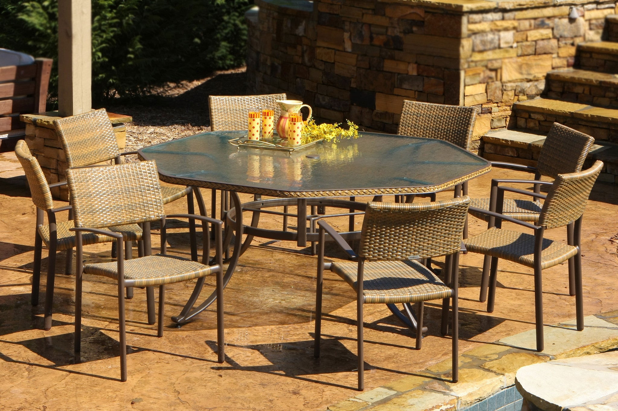 The Maracay All Weather Wicker Piece Dining Set Tortuga