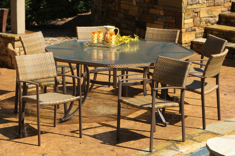 The Maracay All Weather Wicker 9 Piece Dining Set - Tortuga Outdoor