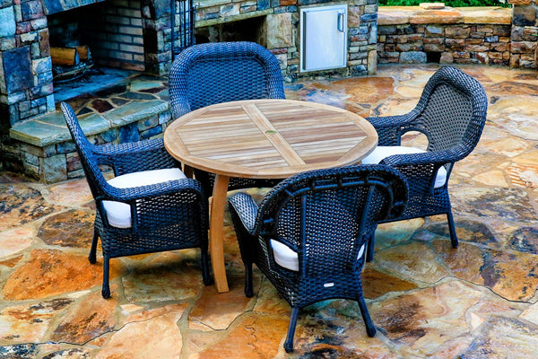 Sea Pines 5 Piece All Weather Wicker Conversation Table Set - Tortuga Outdoor